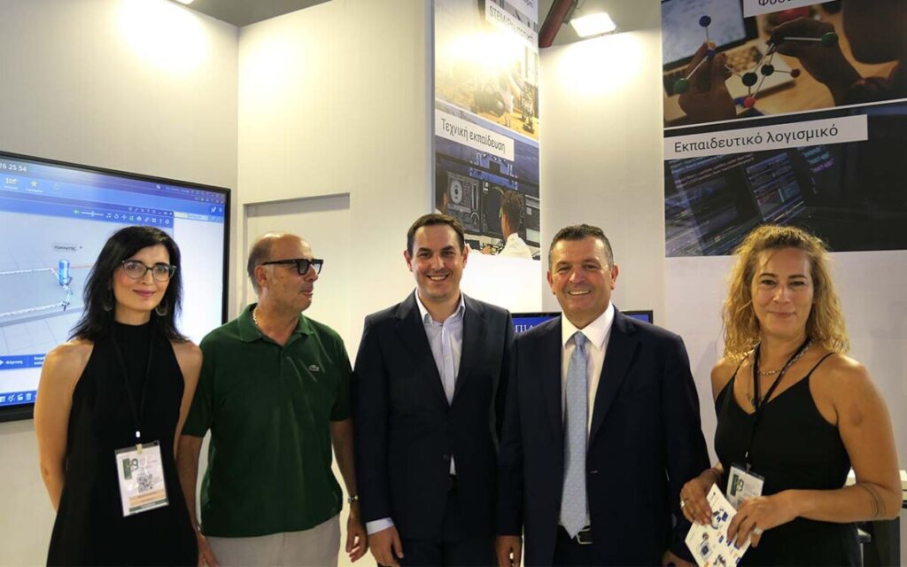 Magnesia MP, Mr. Christos Boukoros (right), with the Polytech team